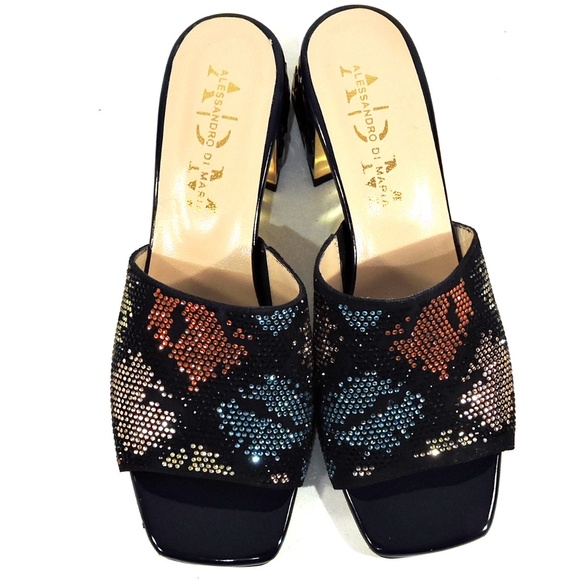 ALESSANDRO DI MARIA 🇮🇹 WOMEN'S BLACK SUEDE SUMMER COMFORT MULES - Picture 6 of 10